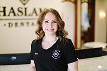 portrait of Sara, a dental assistant at Haslam Dental, a dentist office in Ogden, Utah